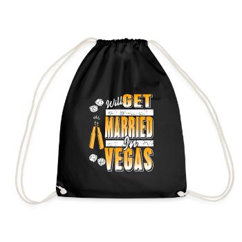 Retro Will Get Married In Vegas Bachelor Party - Drawstring Bag - black - Front