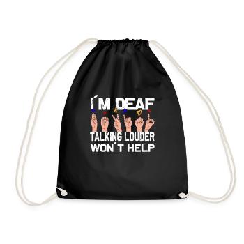 Hearing impaired Deaf childbearing language - Drawstring Bag - black - Front