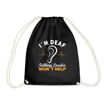 Hearing impaired Deaf childbearing language - Drawstring Bag - black - Front