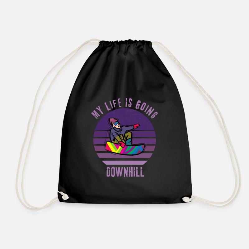 My Life Is Going Downhill - Drawstring Bag - black