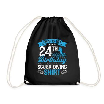 24 Year Old Scuba Diver Snorkeling Mask Dive - Turnbeutel - Schwarz - Vorne