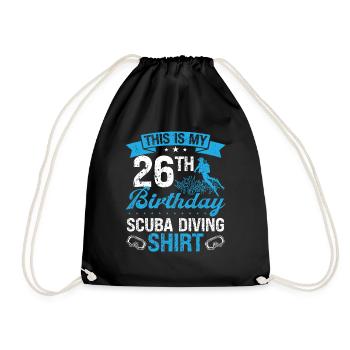 26 Year Old Scuba Diver Snorkeling Mask Dive - Turnbeutel - Schwarz - Vorne