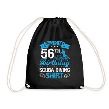56 Year Old Scuba Diver Snorkeling Mask Dive - Drawstring Bag - black - Front