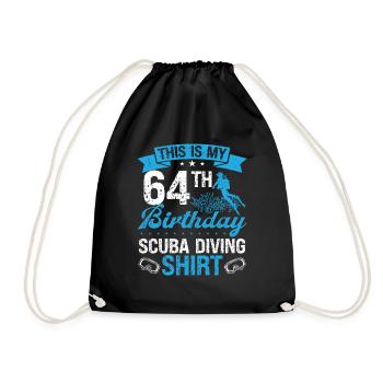 64 Year Old Scuba Diver Snorkeling Mask Dive - Turnbeutel - Schwarz - Vorne