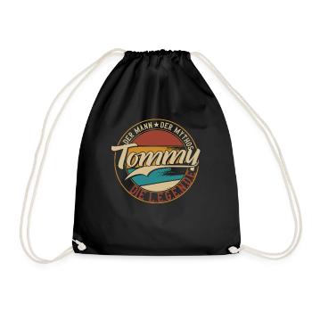 Tommy Der Mann der Mythos die Legende Geschenk - Turnbeutel - Schwarz - Vorne