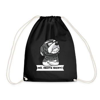 Schnoodle Hund Mit Sonnenbrille Stur - Turnbeutel - Schwarz - Vorne