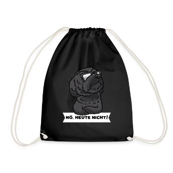 Schnoodle Hund Mit Sonnenbrille Stur - Turnbeutel - Schwarz - Vorne