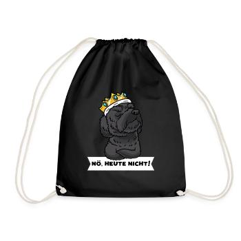 Schnoodle Hund Mit Krone Stur - Turnbeutel - Schwarz - Vorne