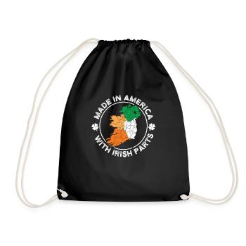 Made in America with Irish parts USA - Drawstring Bag - black - Front