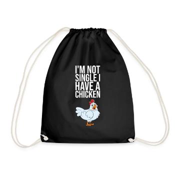Je ne suis pas célibataire J’ai un poulet - Sac de sport léger - noir - Devant
