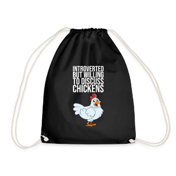 Introverti mais prêt à discuter des poulets - Sac de sport léger - noir - Devant