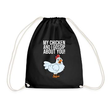 Mon poulet et moi bavardons à ton sujet - Sac de sport léger - noir - Devant