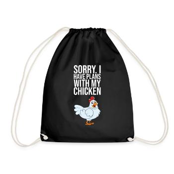 Désolé, j’ai des projets avec mon poulet - Sac de sport léger - noir - Devant
