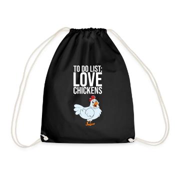 Liste des choses à faire Aimer les poulets - Sac de sport léger - noir - Devant