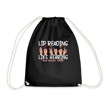 Lecture labiale Mauvais entendant des sourds - Sac de sport léger - noir - Devant