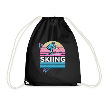 Sportswear Skiers Ski Lifestyle Winter Ges - Drawstring Bag - black - Front