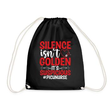 Picu Nurse Silence is Suspicious Nursing - Turnbeutel - Schwarz - Vorne