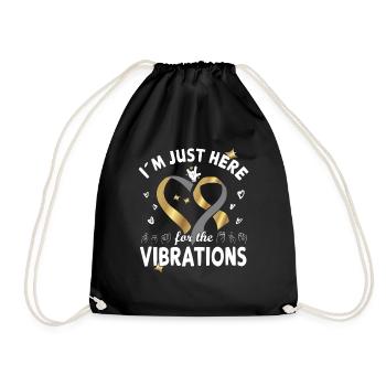 Hearing impaired Deaf childbearing language - Drawstring Bag - black - Front
