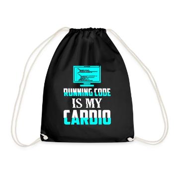 Running Code Is My Cardio Coding Software - Turnbeutel - Schwarz - Vorne