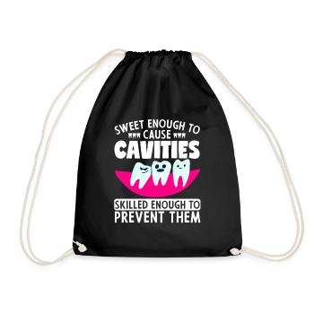 Orthodontist Dentist Dentist Cute enough to - Drawstring Bag - black - Front