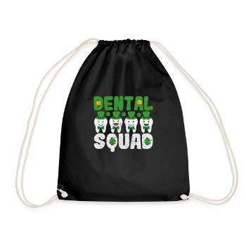 Dental Squad Leprechaun Teeth St. Patrick's Day - Drawstring Bag - black - Front