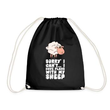 I have plans with my sheep - Drawstring Bag - black - Front