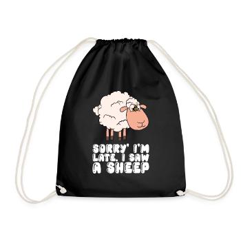 I saw a sheep - Drawstring Bag - black - Front