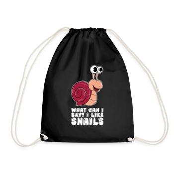 What can I say, I like snails - Drawstring Bag - black - Front