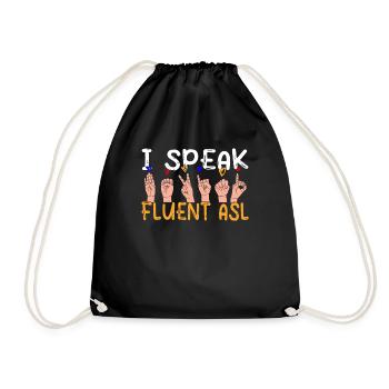 Hearing impaired Deaf childbearing language - Drawstring Bag - black - Front