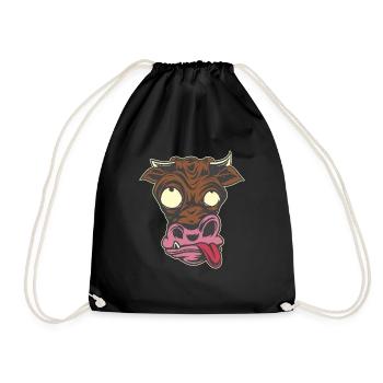 Cow crazy verrückte Kuh - Turnbeutel - Schwarz - Vorne