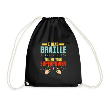 J’ai lu le braille Dis-moi ta cécité de superpuissance - Sac de sport léger - noir - Devant