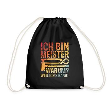 Ich Bin Meister, Warum Weil Ich's Kann Meistertite - Turnbeutel - Schwarz - Vorne