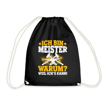 KFZ-Meister Zimmermeister Tischlermeister Bäckerme - Turnbeutel - Schwarz - Vorne