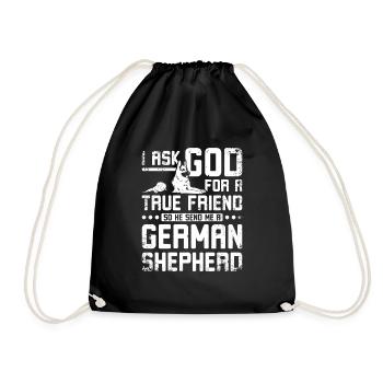Dieu m’envoie un berger allemand - Sac de sport léger - noir - Devant
