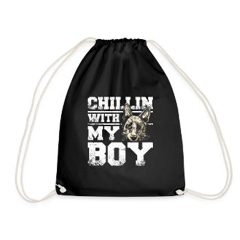 Chillin avec mon berger anglais - Sac de sport léger - noir - Devant