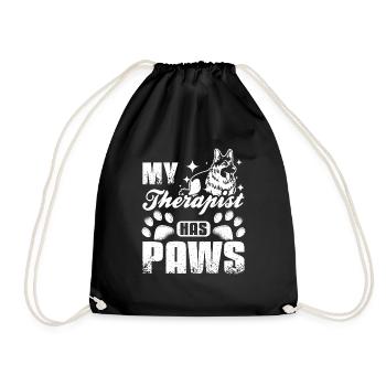 Mon thérapeute a pattes berger anglais - Sac de sport léger - noir - Devant