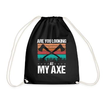 Axe Throwing Are you looking at my Axe Thrower - Turnbeutel - Schwarz - Vorne