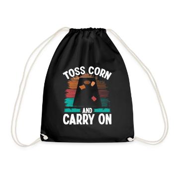 Cornhole Toss Corn and Carry on Cornhole Tosser - Turnbeutel - Schwarz - Vorne