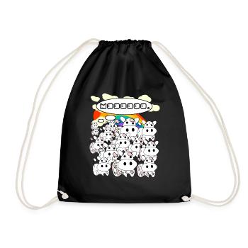 Fraises - Vaches - Sac de sport léger - noir - Devant