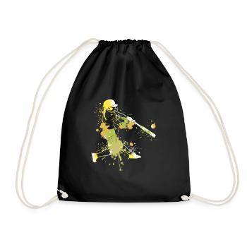Joueur de softball Splash Art - Sac de sport léger - noir - Devant
