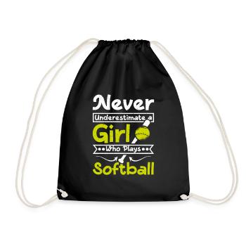 Ne sous-estimez jamais une fille qui joue au softball - Sac de sport léger - noir - Devant
