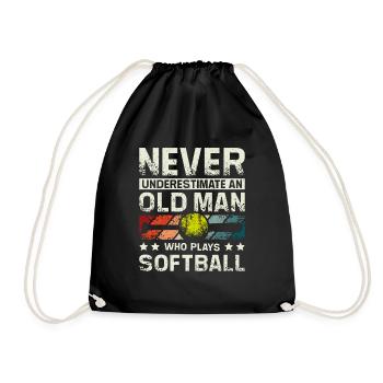 Ne sous-estimez jamais un vieil homme qui joue au softball - Sac de sport léger - noir - Devant