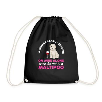 Maltipoo Hund - Turnbeutel - Schwarz - Vorne