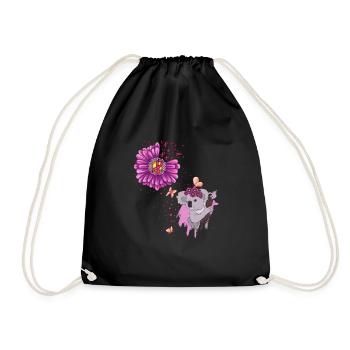 Cadeau Cancer du sein Cancer du sein Rose - Sac de sport léger - noir - Devant