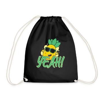 Yeah Relaxed Chill Pineapple - Drawstring Bag - black - Front