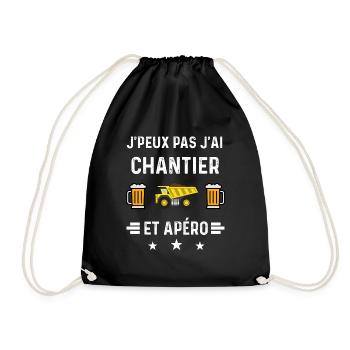 j'peux pas j'ai chantier camion et apéro - Sac de sport léger - noir - Devant