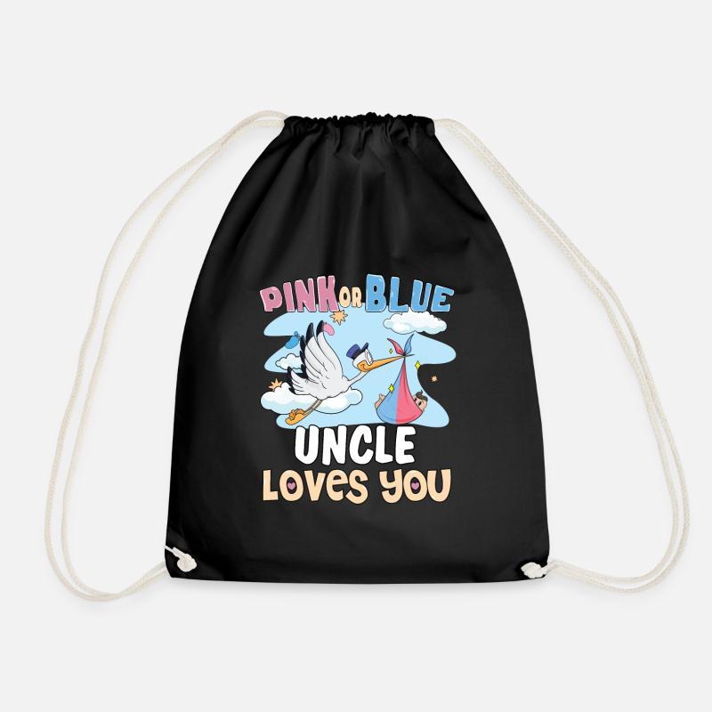 Pink or Blue Uncle Loves You Best Uncle Ever - Turnbeutel - Schwarz