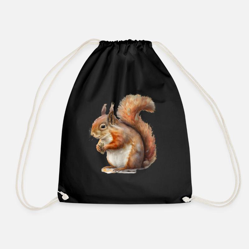 Écureuil, drôle de souris arboricole - Sac de sport léger - noir