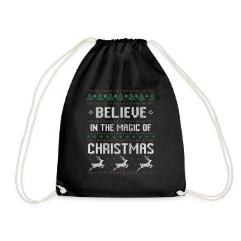 Ugly Xmas 2 - Belive Christmas - Turnbeutel - Schwarz - Vorne