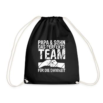 Papa & Sohn Das Perfekte Chaos Team Für Die Ewigke - Turnbeutel - Schwarz - Vorne